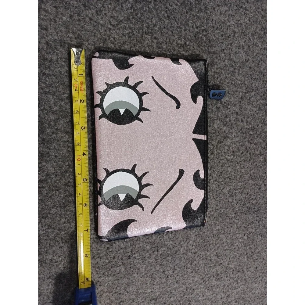 Betty Boop By Ipsy Pink Black Zip Up Makeup Bag Black Sequined 7.25